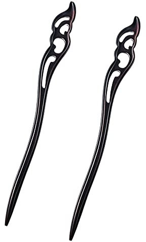 2 Pièces Vintage Cheveux Baguettes,Épingles à Cheveux Chinois Baguettes,Bâtons de Cheveux en Bois,Bâtons de Cheveux Vintage, pour Accessoires de Bricolage de Cheveux de Femmes