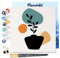 Figured'Art Mini Peinture par Numéro Adulte 20x20cm avec cadre Plante et Pot noir - Petit Format Kit de Loisir Créatif DIY Numéro d'Art Complet
