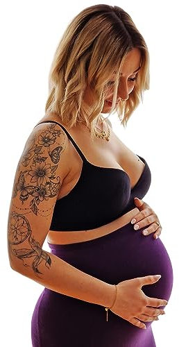 myEphelia® 4in1 Bonding-Top - von unserer Hebamme entwickelt – Bauchband -Shirtverlängerung - StillTop- aus weichem Mikro-Modal (vegan & LenzingTM Modal) (L/XL, Lila)