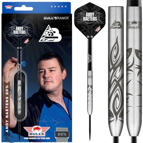 Bull's Andy Baetens Steel Darts | 80% 23g Steeltip Darts | Profipfeile für jeden Spieler