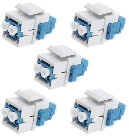 eMagTech Lot de 5 coupleurs LC vers LC multimode fibre optique LC fibre optique Duplex 10 Go F/F pour plaques murales, panneaux de brassage, boîtes de montage en surface