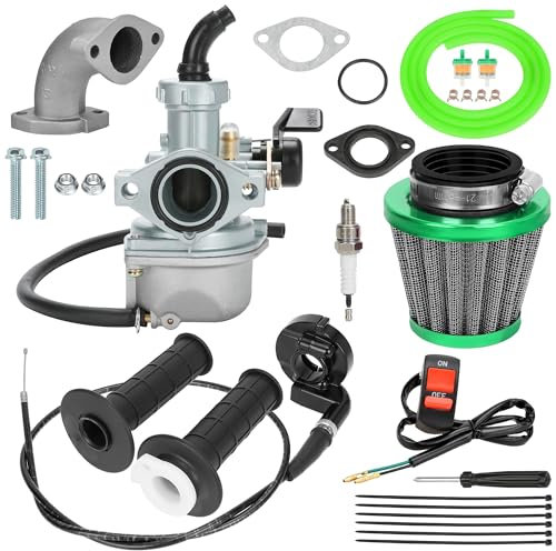 YOXUFA PZ22 22mm Carburetor Carb 38mm Air Filter with 7/8 Twist Throttle Cable Grip Kit for Apollo RFZ Coolster SSR TaoTao 125cc 110cc Pit Dirt Bike ATV Quad 4 Stroke Engine Chinese Motorsports Parts