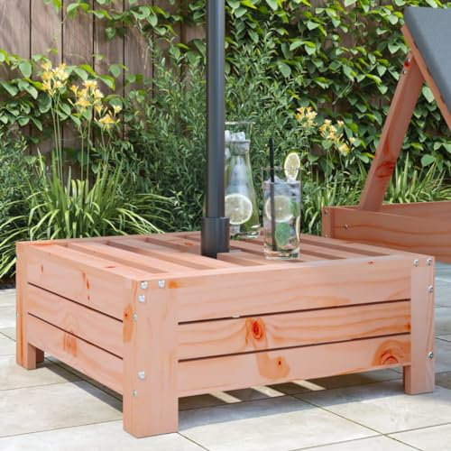 Gecheer Verkleidung für Sonnenschirmständer Sonnenschirmfuß Witterungsbeständig Schirmständer Schirmhalter Sonnenschirm Ständer Fuß Massivholz Douglasie