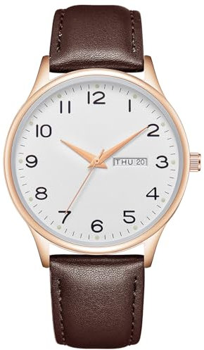 CIVO Uhren Herren Armbanduhr Lederarmband: Braun Herrenuhr Datum Wasserdicht - Analog Quarzuhr Klassisch Geschenke für Männer