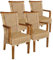 Rattanstühle mit Armlehnen Esszimmerstühle Tabacco Perth Korbstuhl Rattan Sessel Größe 4er Set, Farbe ohne Sitzkissen