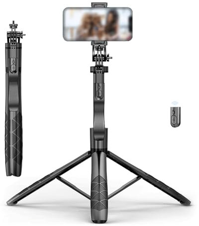 EHIOG 200 cm trípode para teléfono Inteligente, trípode para movil, Celular con Control Remoto extraíble, portátil rotativo de 360°Compatible con iPhone Samsung Android