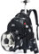 HTgroce Schulranzen mit Rollen, Rucksack mit Trolley für Kinder, für Schule, Reisen, schwarzer Fußball Rucksack Trolley