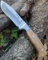 J&V CORZO - Couteau de survie à lame fixe pour le Camping Bushcraft Randonnée, Lame en Acier Inoxydable de 10 cm, Étui en cuir, fabriqué en Espagne
