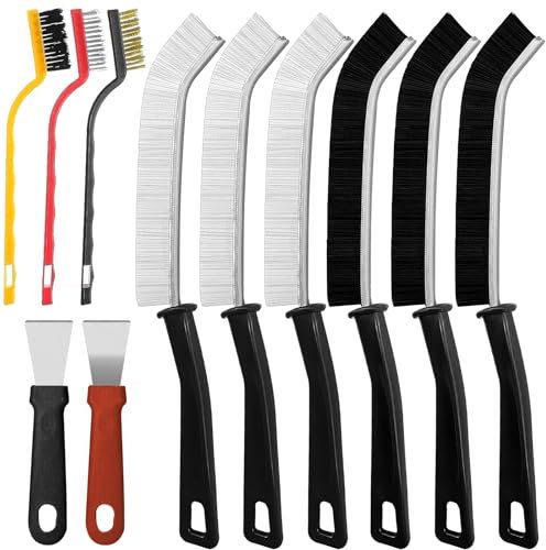 UZSUZZ 11Pcs Crevice Cleaning Brush, Hard-Bristled Crevice Cleaning Brush, Bathroom Crevice Gaps Cleaning Brush, Multifunctional Recess Groove Cleaning Brush Tools for Home Bathroom Kitchen