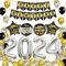 Xchon 2024 Neujahr Party Dekoration Set Happy New Year Ballon Zubehör Foto Requisiten mit Banner Zahlenballon