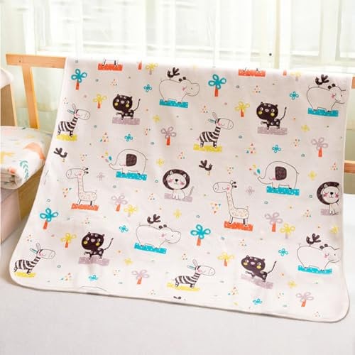 Potty Training Bed Pads, Single Waterproof Mattress Protector Bed Wetting Mats Animal Toddler Bed Mats Cot Bed Mattress Protector 100% Waterproof Sheets for Bed Wetting 100 cm x 80 cm