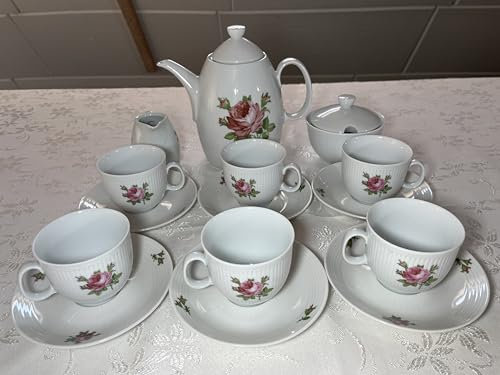 23 tlg, Kafee-Tee-Set, Colditz Porzellan für 6 Personen, DDR-Zeit