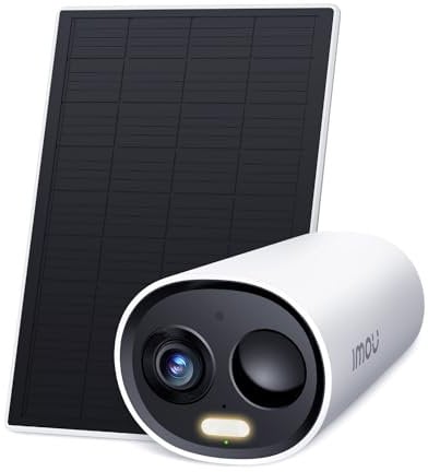 Imou 2K Telecamera Wi-Fi Esterno Senza Fili con Pannello Solare, Videocamera Sorveglianza Esterno Batteria 3MP, Rilevamento Umano/PIR, Modalità Privata, Visione Notturna a Colori, IP66, 2,4ghz