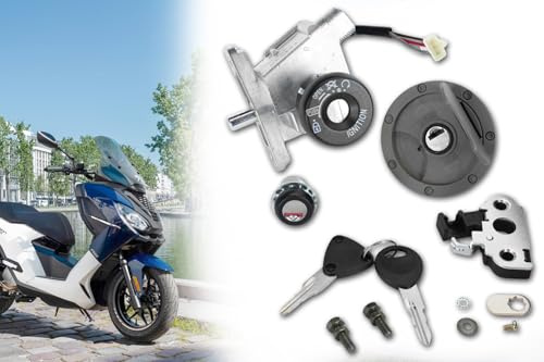 Schlosssatz, Zündschloss, Tankschloss, Sitzbankschloss kompatibel mit Yamaha Aerox, MBK Nitro Roller von 2003-2012