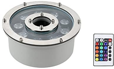 Luci da Terra sotterranee 12V/24V Illuminazione da Giardino sommergibile con Cambio Colore per fontane da Giardino (9W Tensione: CA 12V)