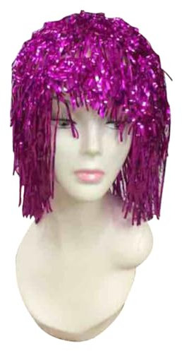 VALICLUD Folienperücke mit Schimmerndem Glitzer Violette aus Lametta Auffällig und Unvergesslicher Look für Oktoberfest Party und Team Events