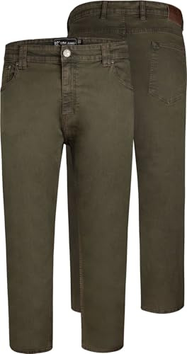KAM Jeans Regular Fit Zip Fly Belt Loops Pockets Casual Pants Mens 40-60W Bens (UK, Waist, 48, Regular, Short, Khaki)