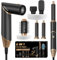 UKLISS Cepillo de Aire& Secador Pelo Ionico 5 en 1 Airstyler Cepillo Secador de Pelo para el Peinado Cepillo Alisador Pelo Rizador Pelo Ondas Moldeador Pelo Caja Regalo Mujer, Negro/Oro