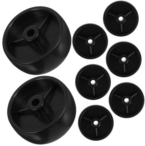 BESPORTBLE 8 Pièces Roulette Double Axe Roues Mobiles De Remplacement Roue De Trottinette Tondeuse Scooter Roulettes Roues De Kart Trottinette Adulte Pneus De Brouette Compresseur Black Pp