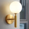 JUJUQI Moderne Gold Wandleuchte 2 Stück,Vintage Wandlampe mit Glasschirm,Innenlampe für Wohnzimmer,Schlafzimmer,Nachttisch,Schminktisch,Esszimmer und Hotel