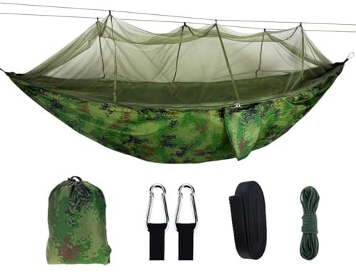 SRKATI Camping Hängematten 1/2Person Leichte Camping Hängematte Zelt Markise Moskitonetz Hängematte Baldachin 210T Nylon Hängematten(2 Person Net-01)