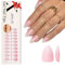 SXVME Soft Pre-Colored Acrylic Nail Tips, Ombre French False Nails Short Almond, Gradient Pink Press on Nails Short Stiletto Full Cover Artificial Fake Nail Extensions for Women DIY 150 Pcs
