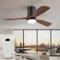 Sofucor Deckenventilator mit Beleuchtung, Deckenventilatorleuchte mit Licht, Fernbedienung, 3 Holzlüfterblätter, DC, Timer, 3 Farbtemperatur, 6 Geschwindigkeiten, Sommer Winterbetrieb