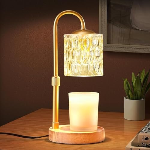 brecoory Beautiful Candle Warmer Lamp, Dimmable Height and Brightness Adjustable, Birthday Gifts, Electric Wax Melt Warmer for Scented Jar Candles, Home Bedroom Decor Decorative Lamp Decoration