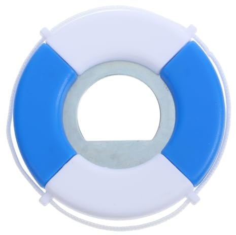 Rettungsring Flaschenöffner 9cm Kunststoff-Metall – Kronkorkenheber für Pool-Party & Gartenfest, kompaktes Gadget für Bierliebhaber, maritimes Geschenk für Männer