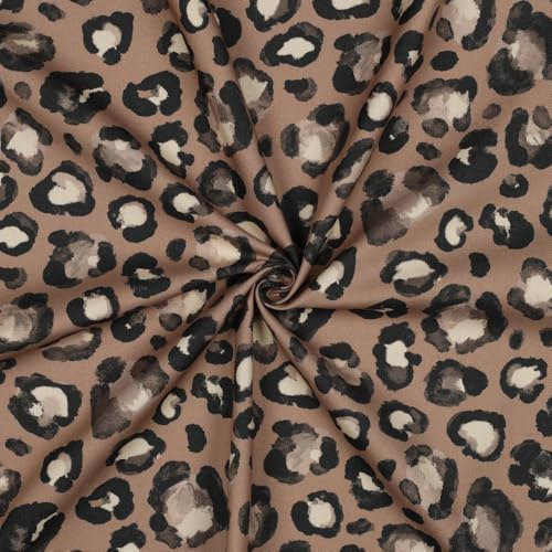 Canvas Stoff Leomuster – Animal Skin – 100 % Baumwolle – 3 Farben – robuster Dekostoff – ideal für Taschen, Accessoires & Wohntextilien – Meterware ab 50 cm (camel)