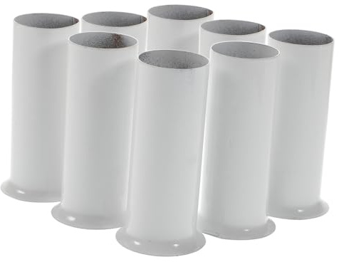 Metall Kronleuchter Sockelhülse Weiß für Kerzenlampe 6 Stück | Kristalllampe, Einfache Montage, Größere Breite Basis, Ersatz für Abdeckhülse, Runde Form
