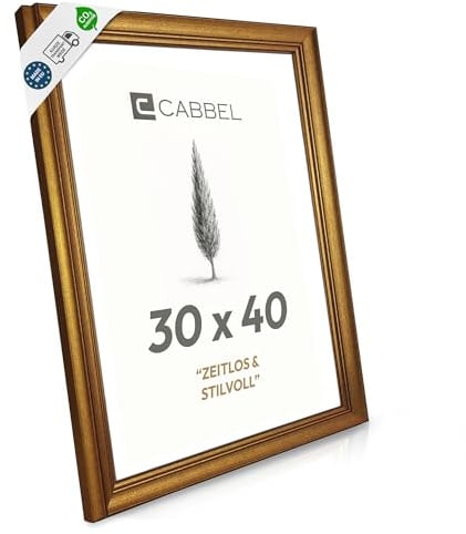 CABBEL Antik Bilderrahmen Gold 30x40 cm AVI – Barock Vintage Fotorahmen Ornamenten, klassisch verziert, dekorativer Rahmen für Poster, Fotos & Kunstwerke, stilvolle Wanddekoration in Wohnzimmer, Büro