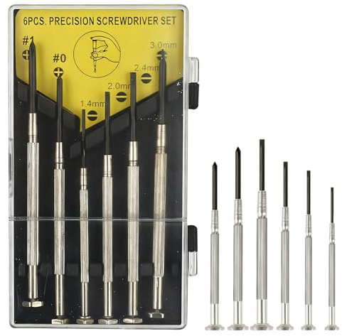 6 Pcs Mini Screwdriver Set,Precision Screwdriver Set with 6 Different Size Screwdrivers,Eyeglass Repair Screwdrivers,for Electronics Small Appliances Eyeglass Watch Computer Repair