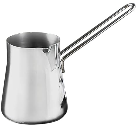 Packool 450 ml Stainless Steel Coffee Pot, 15 oz Turkish Coffee Pot, Stove Top Tea Maker, Milk Warmer, Greek and Arabic Coffee Pot, Long Handle for Easy Pouring, Suitable for Gas and Electric Stoves