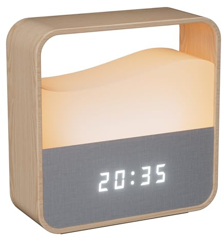 UPXNBOR Digitaler Wecker, Nachttischwecker mit dimmbarem Nachtlicht, leises LED-Digitaluhr, USB-C wiederaufladbar, Doppelalarm, Snooze, 3 Lautstärkestufen, für Tiefschläfer, Schlafzimmer, Büro & Reise
