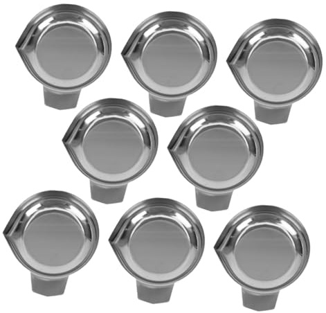 Mikinona Plateaux de Pesée Inox 8 Pièces Bec Verseur Incurvé, Coupelles Multifonctions pour Balance Électronique, Adaptées au Dosage de Poudres et Liquides Cuisine et Laboratoire