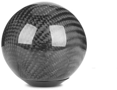 XEXJHQQ Gear Shift Lever Knob Real Carbon Fiber Universal Car Gear Shift Knob Head Shifter Lever Aluminum Round Ball Shape M8x1.25 M10x1.25 M10x1.5 Car Gear Stick(Black Carbon Fiber)