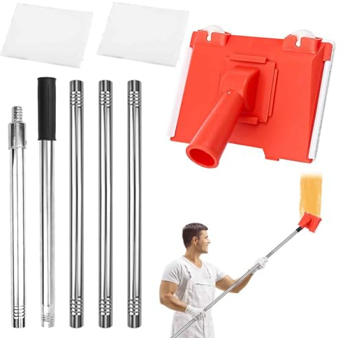 Paint Edge Trimmer with 2 Replacement Pads, with Extension Pole | Edge Latex Painting Flat Edging Tools with Brush, Achieve Flawless Edges on Walls, Ceilings, Corners
