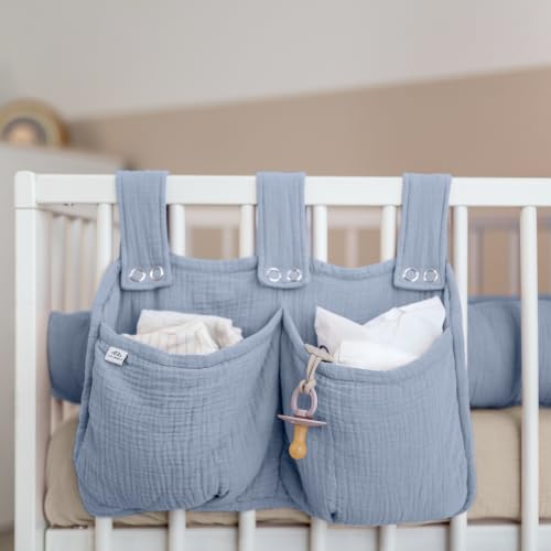 lilimaus Betttasche für Kinderbett [in 12 Farben] Aufbewahrungstasche | Für Spielzeug - Betttasche für Bett, Wandtasche Kinderzimmer - praktische Aufbewahrungslösung - Dekoration für Kinderzimmer