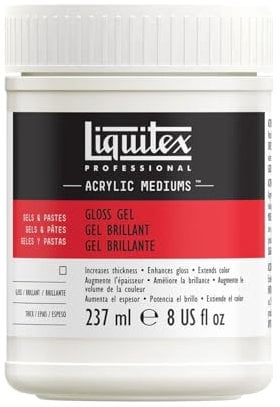 Liquitex 5708 Professional Glanz Gel Medium für Acrylfarben, erhöht von Acryl Farbbrillianz, den Glanz und die Transparenz - 237ml Topf, Transparent