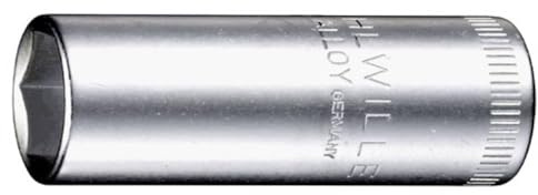 STAHLWILLE Nr. 40L Steckschlüsseleinsatz 6,3 mm (1/4) Schlüsselweite 12 mm L.50 mm AS-drive, HPQ-Hochleistungsstahl, verchromt