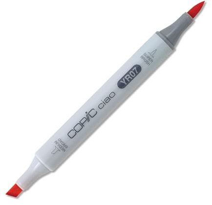 COPIC Ciao Marker Typ YR - 07, Cadmium Orange, vielseitiger Layoutmarker, mit einer mittelbreiten und einer Brush-Spitze