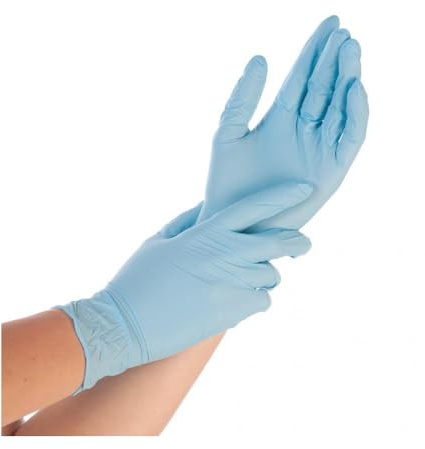 FRANZ MENSCH Hygonorm Nitrilhandschuhe Allfood Safe, blau, Gr. 9/L | puderfrei, 250 Stück, Einmalhandschuhe latexfrei, Einweghandschuhe lebensmittelsicher