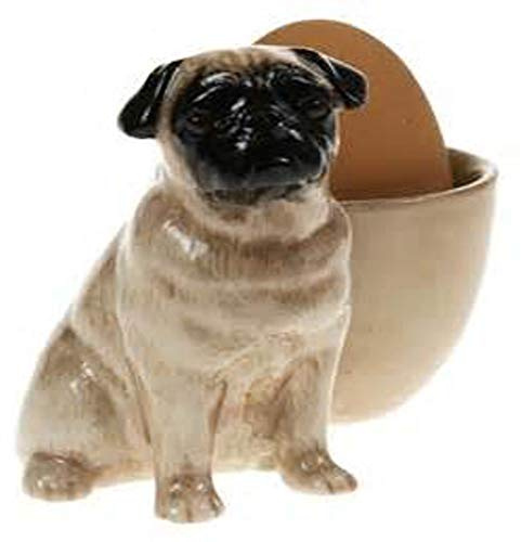 Quail Ceramics - Pug with Egg Cup - Fawn