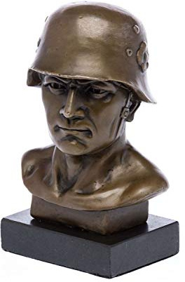 Bronzeskulptur Büste Soldat Militär Bronze Skulptur 16cm soldier sculpture