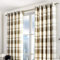 Fusion - Balmoral Check - 100 Percent Cotton Pair of Eyelet Curtains - Natural, Curtains: 66 Width x 72 Drop (168 x 183 cm), Nautral