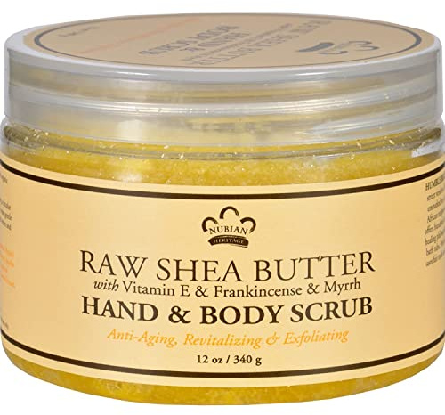 Hand Body Scrub, Roh Shea Butter, 12 oz (340 g) - Nubian Heritage