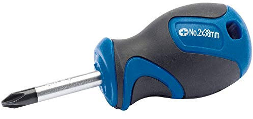 Draper 50181 Soft Grip Cross Slot Screwdriver, 38 mm Blade Length , Blue