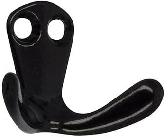 SIRO Kleiderhaken Oelde, Schlicht, Druckguss schwarz pulverbeschichtet, 33 mm x 22 mm x 44 mm, LA 8 mm, 1134/PB8