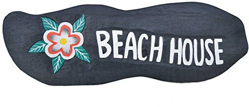 Interlifestyle Holzschild 50cm Beach House zum Aufhängen im Tiki Hawaii Style Schild